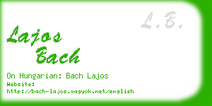 lajos bach business card